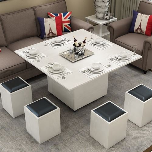 Multifunctional folding lift coffee table to dining table 