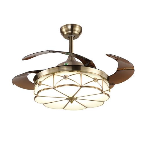 Antique folding domestic modern series conceal room ceiling fan with LED lights and remote control