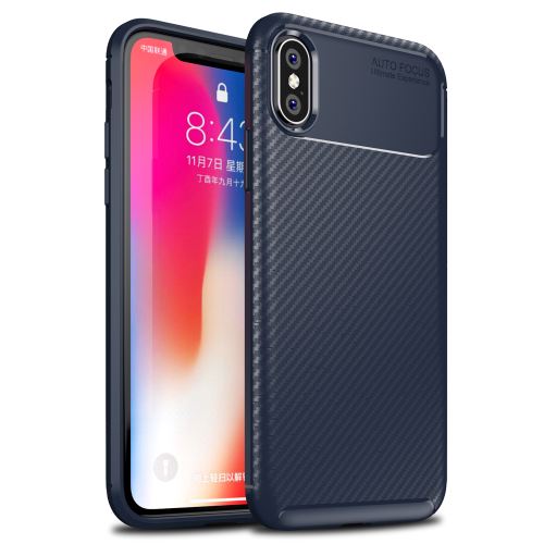 Laudtec Beetles Shockproof Carbon Fiber TPU Case For iPhone X XS Back Cover