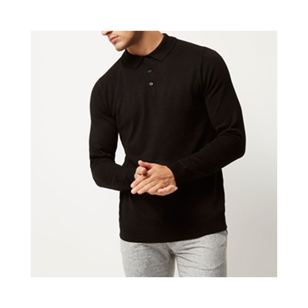 Men'S Polo Dry Fit T-Shirt Long Sleeve Cotton Polyester T Shirt Men'S Polo T-Shirt For Sportswear
