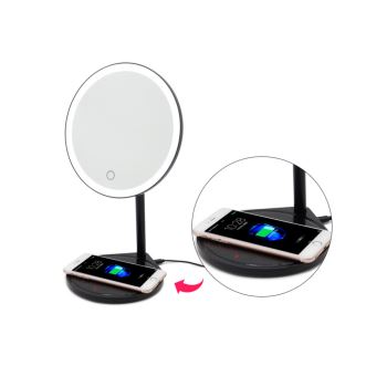 wholesale professional round led lighted vanity cosmetic desktop table mirror makeup led light mirro