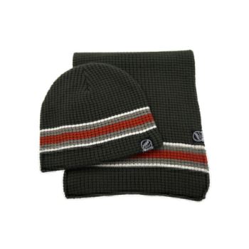 Premium Quality Wool Blend Custom Logo Waffle Knitting Hat and Scarf Set