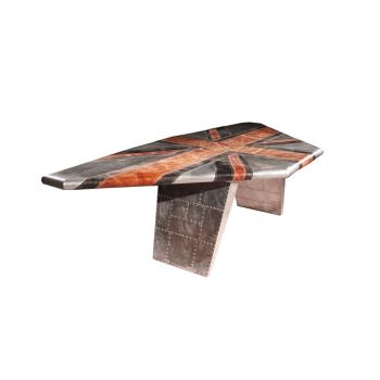 Aviation Retro Aluminum Office Airplane Table Aluminum Table And Chair Set For Office Club