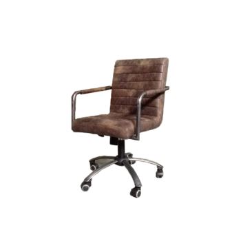 Commercial Conference Meeting Room Official Vintage Leather Mid Back Executive Chairs with Wheels