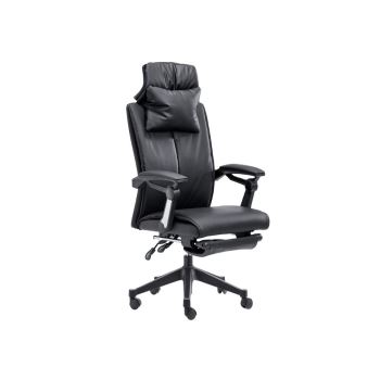 Cheap PU Leather Revolving Office Swivel Chairs Plastic arms Black Synthetic leather Nylon Base Offi