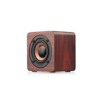 2021 new novelty christmas gift square mini wireless bluetooth walnut wood portable speaker box